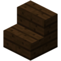 Minecraft dark oak stairs.png